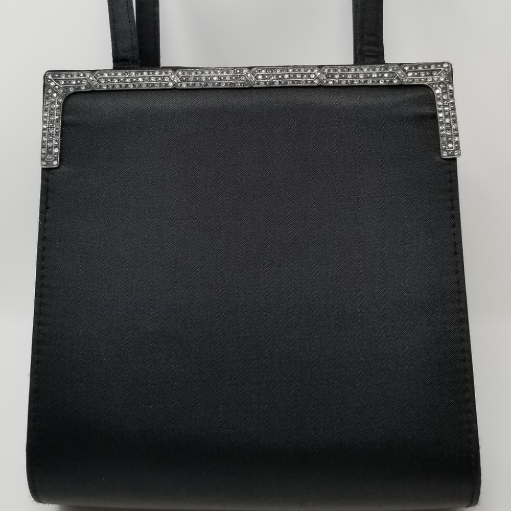 Bloomingdale's Vintage Black Purse /Silver Sequin